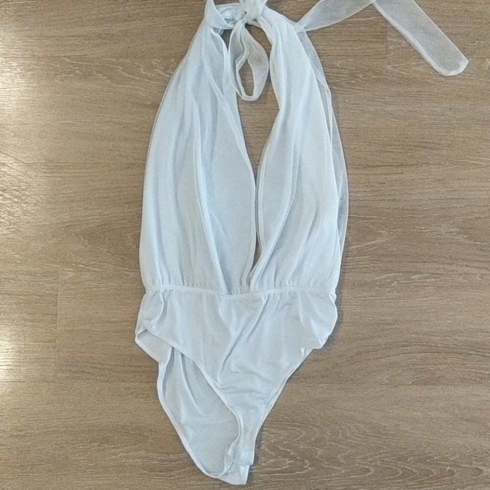 White Open Back Bodysuit